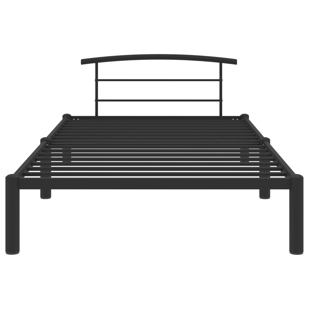 Black Metal Bed Frame 100x200 cm - vidaXL 284657 (No Mattress)