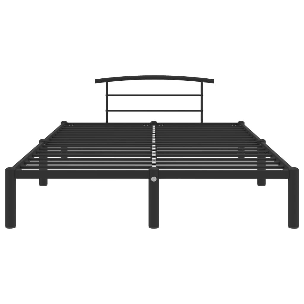 Stylish Black Metal Bed Frame 140x200 cm - vidaXL 284659