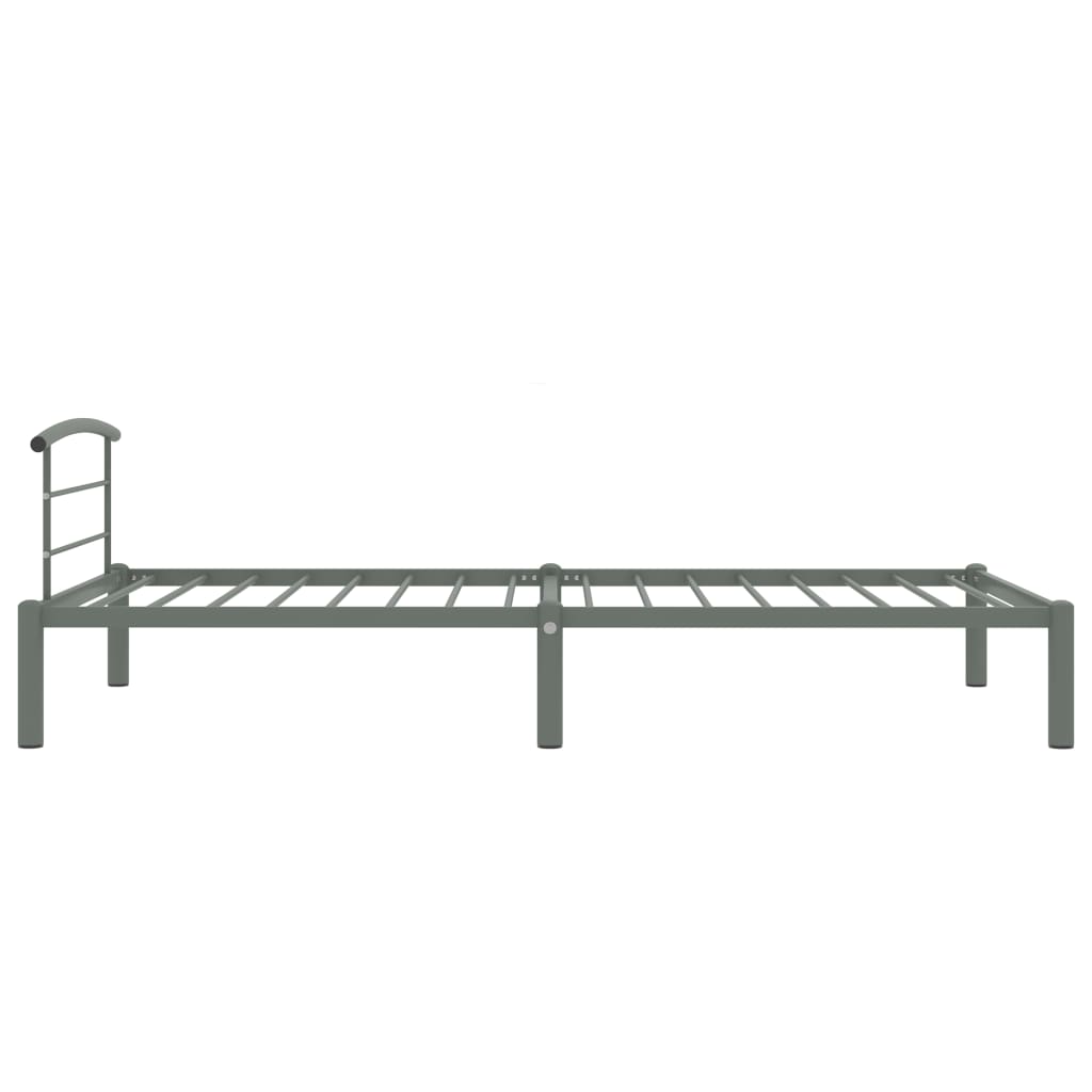 Grey Metal Bed Frame 90x200 cm - vidaXL 284662 (No Mattress)
