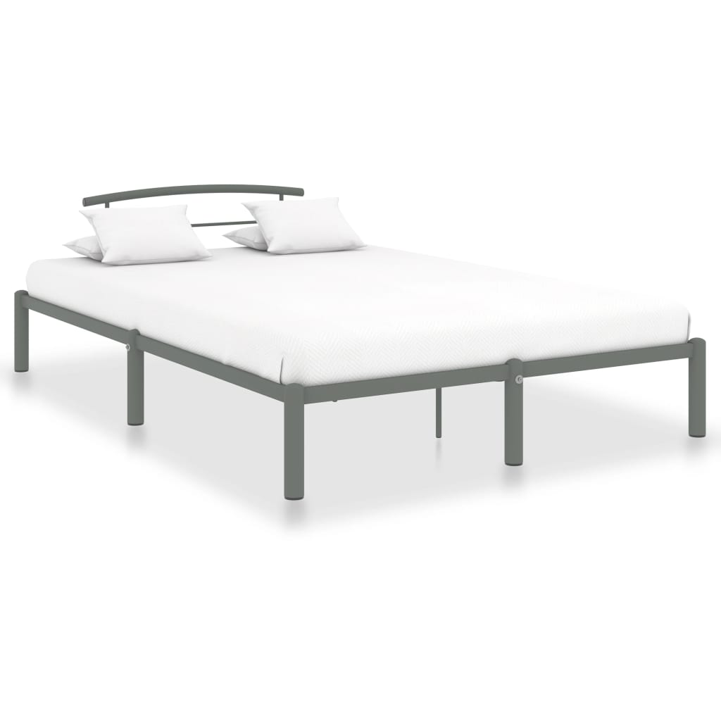 vidaXL Grey Metal Bed Frame 120x200 cm - Stylish & Sturdy Design