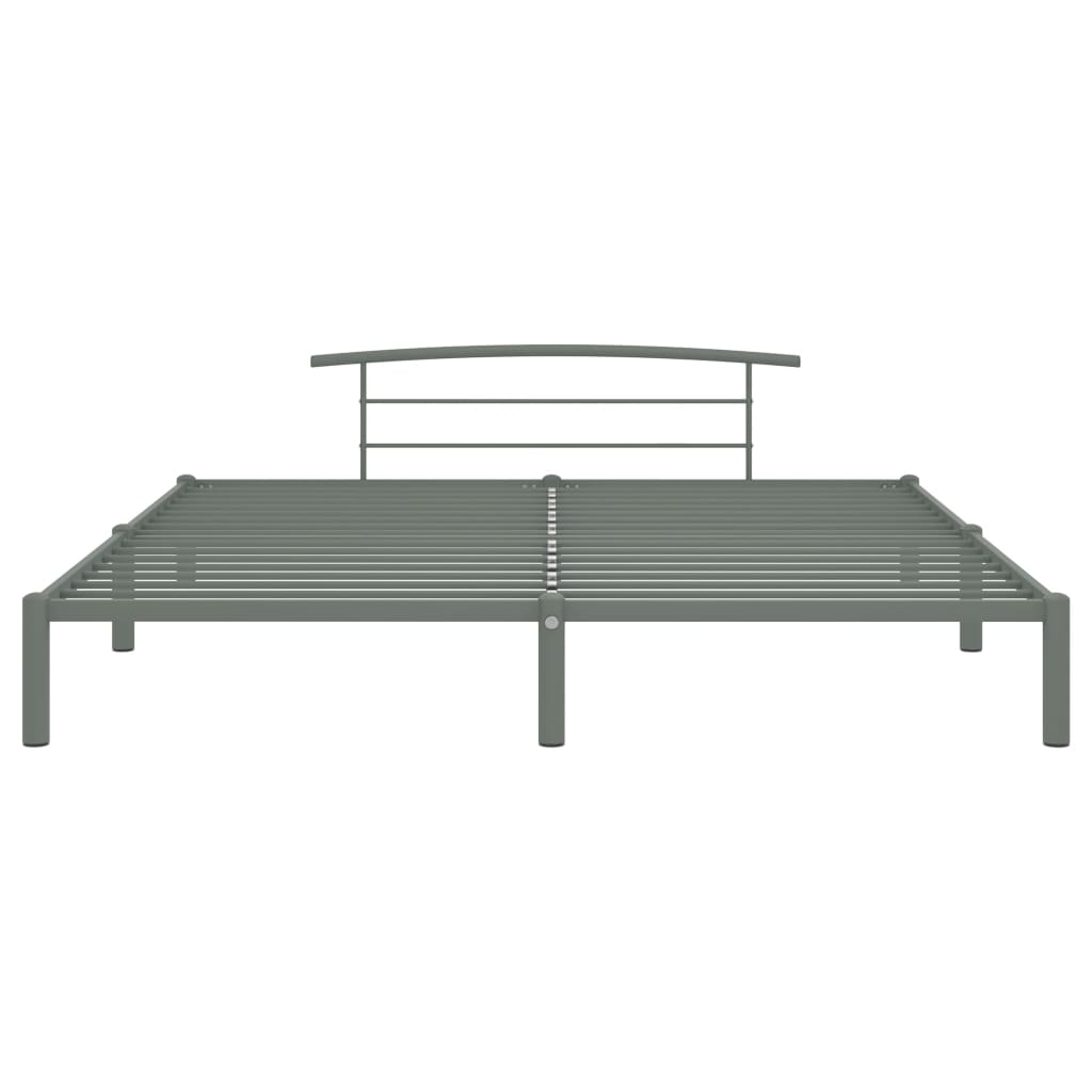 Super King Metal Bed Frame in Grey, 180x200 cm | vidaXL