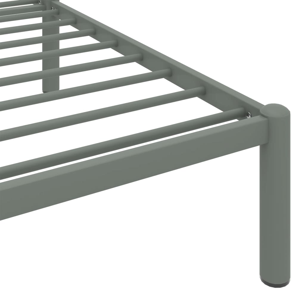 Super King Metal Bed Frame in Grey, 180x200 cm | vidaXL
