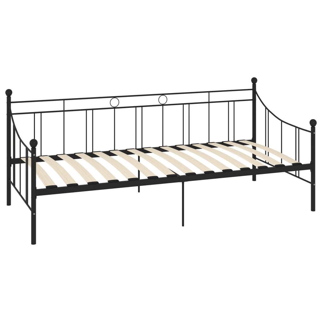 Black Metal DayBed Frame 90x200 cm - vidaXL 284669 (Mattress Not Incl.)