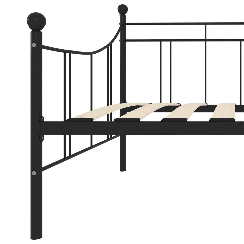 Black Metal DayBed Frame 90x200 cm - vidaXL 284669 (Mattress Not Incl.)