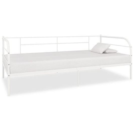 vidaXL White Metal Daybed Frame 90x200 cm - No Mattress Included