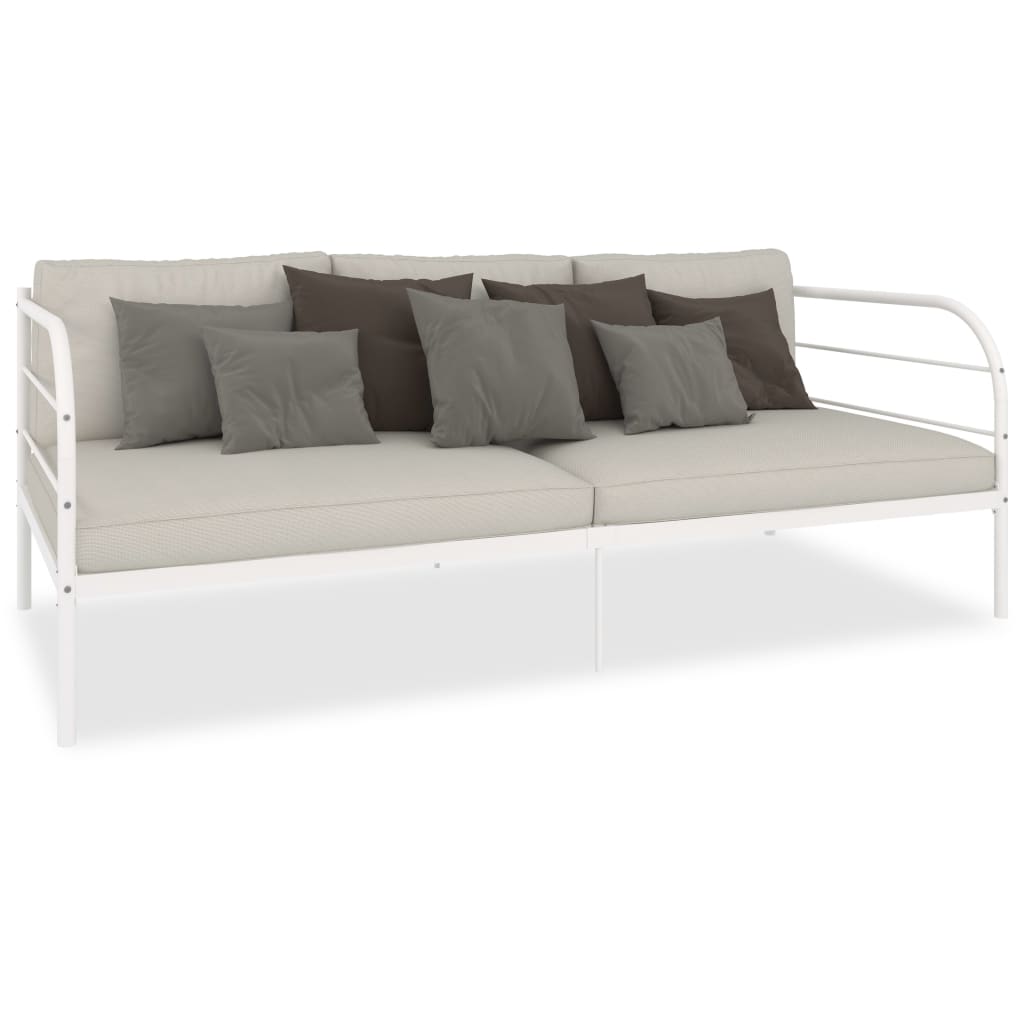 vidaXL White Metal Daybed Frame 90x200 cm - No Mattress Included