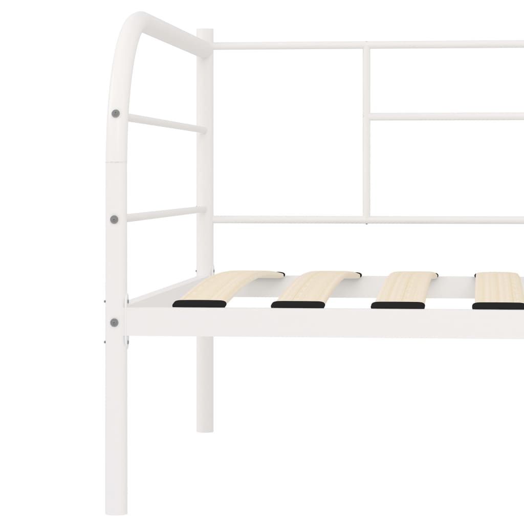 vidaXL White Metal Daybed Frame 90x200 cm - No Mattress Included