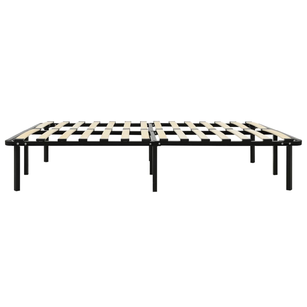 Sleek Black Metal Bed Frame 140x200 cm - Mattress Not Included