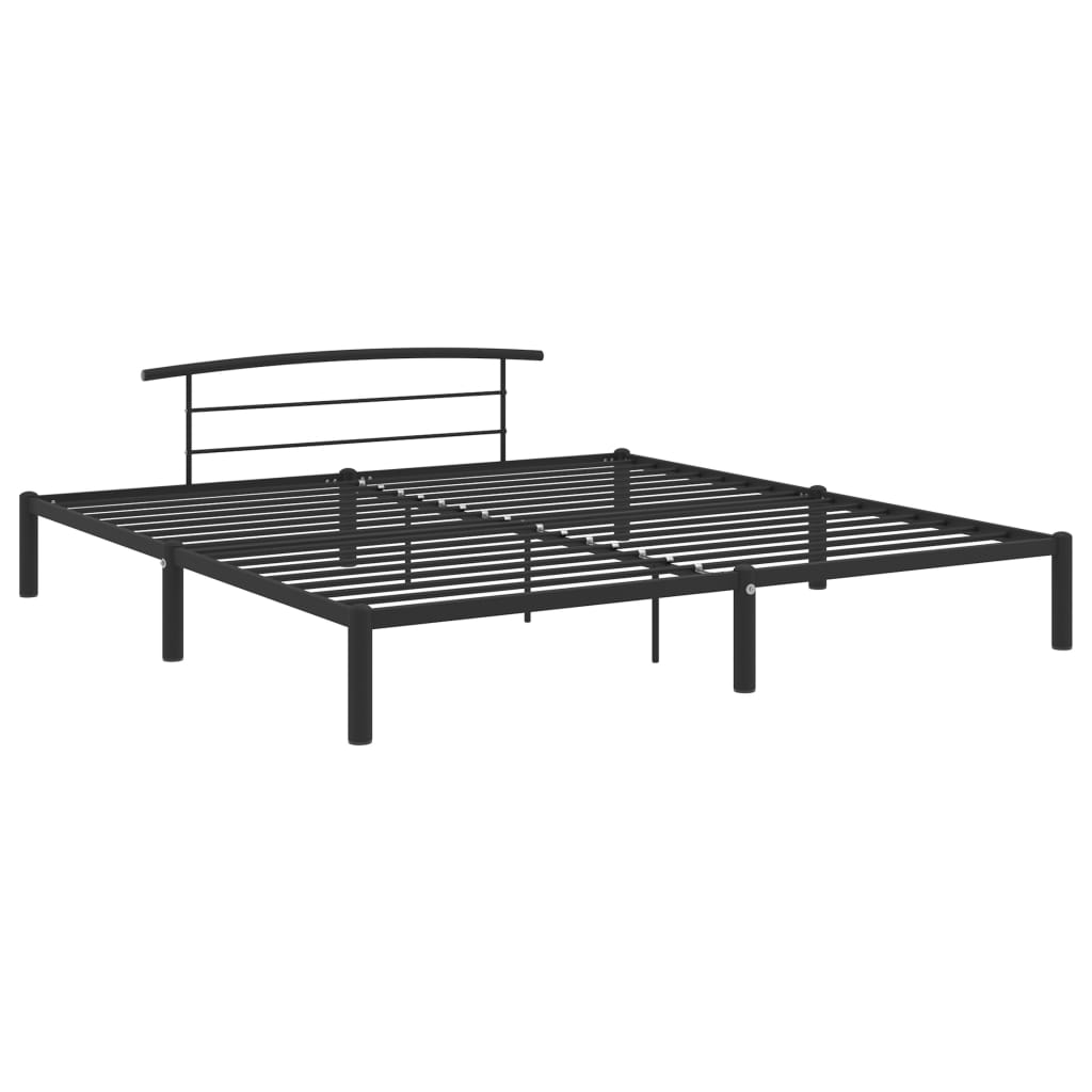 Black Metal King Size Bed Frame 200x200 cm - vidaXL 284705