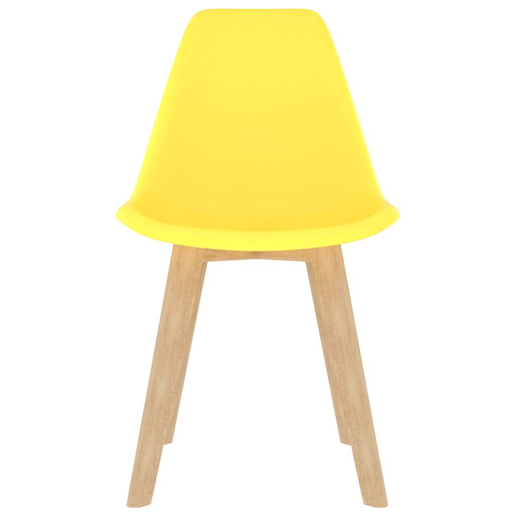Dining Chairs 4 pcs Yellow Plastic