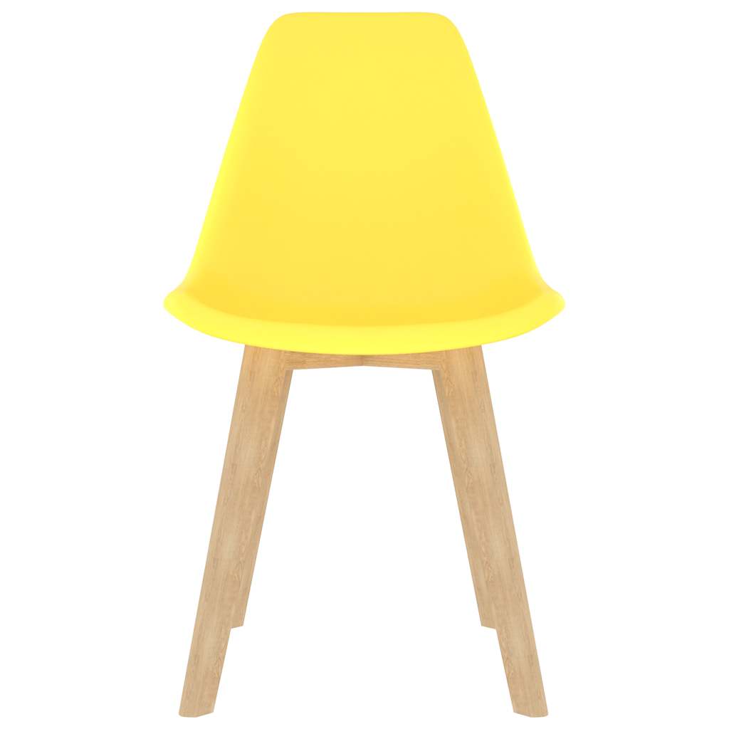 Dining Chairs 6 pcs Yellow Plastic