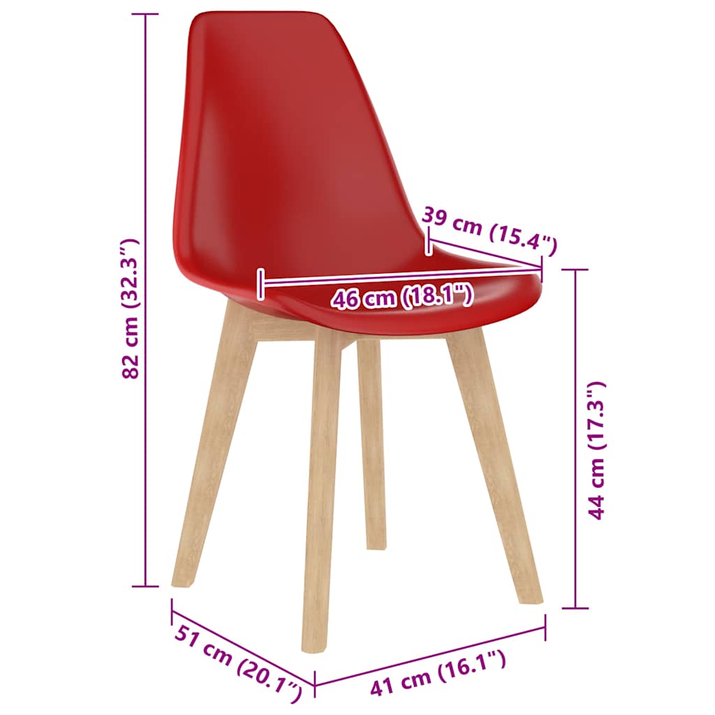 Dining Chairs 2 pcs Red Plastic