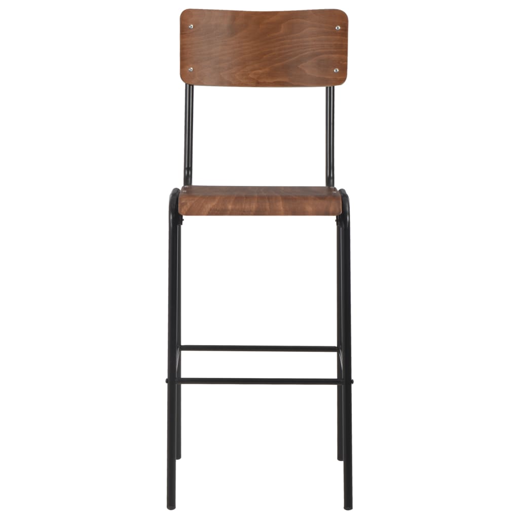 Bar Chairs 4 pcs Solid Plywood Steel