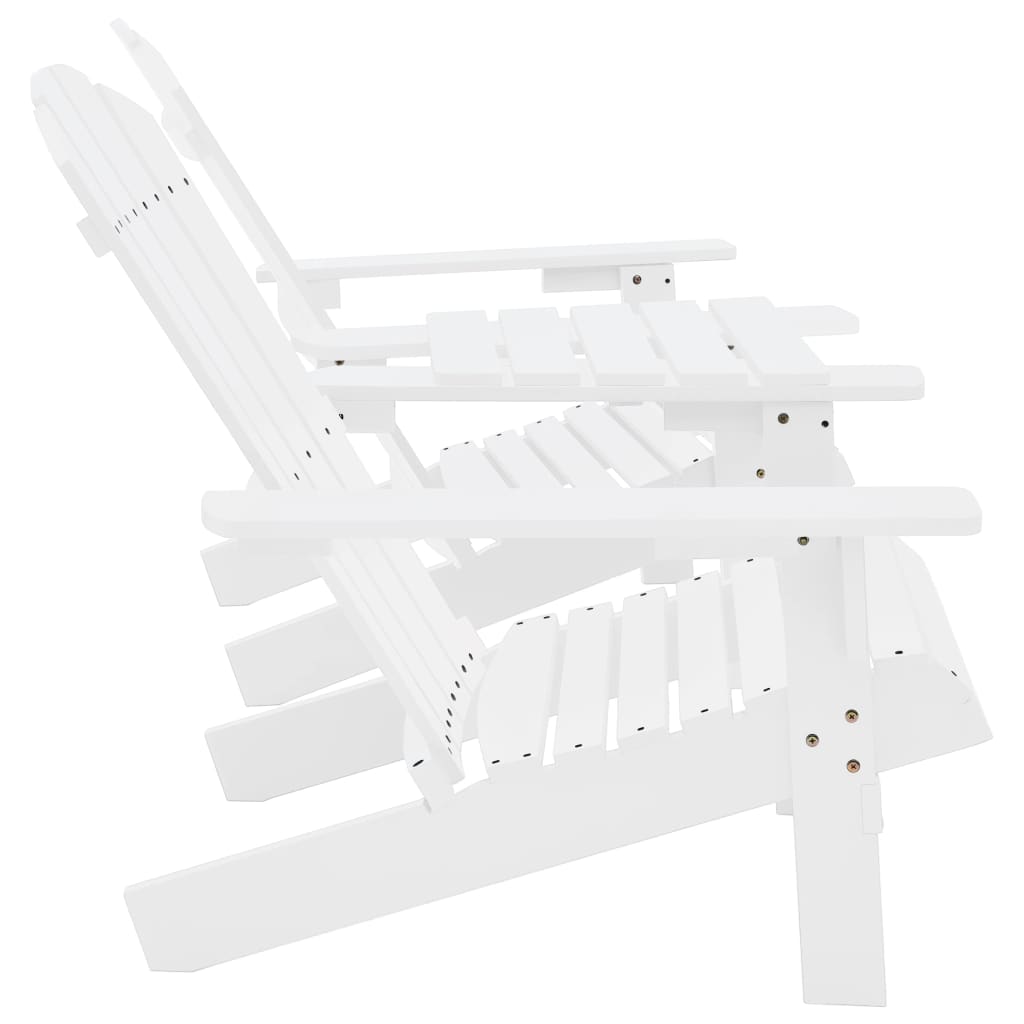 Solid Fir Wood Adirondack Chair - White Garden Seating