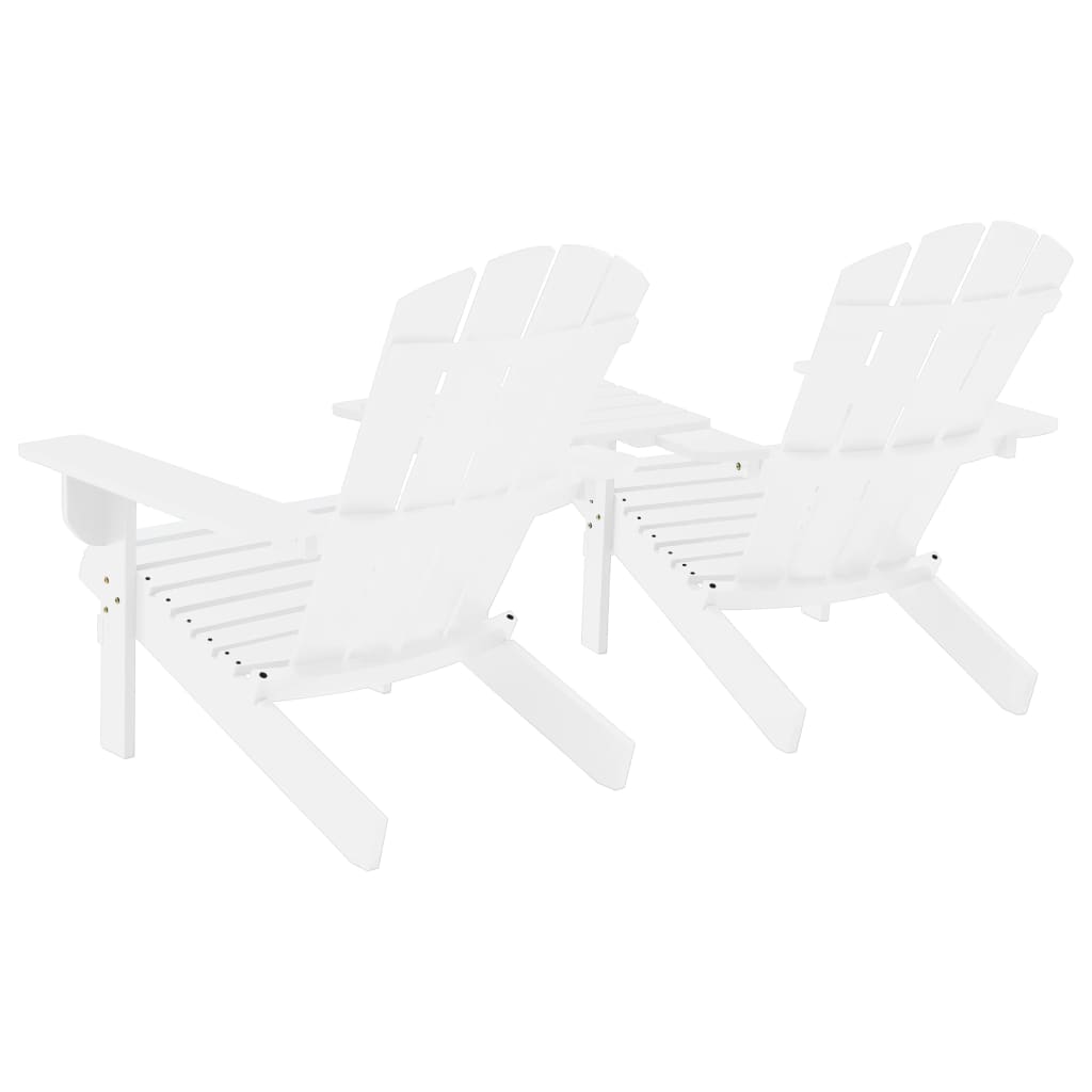 Solid Fir Wood Adirondack Chair - White Garden Seating