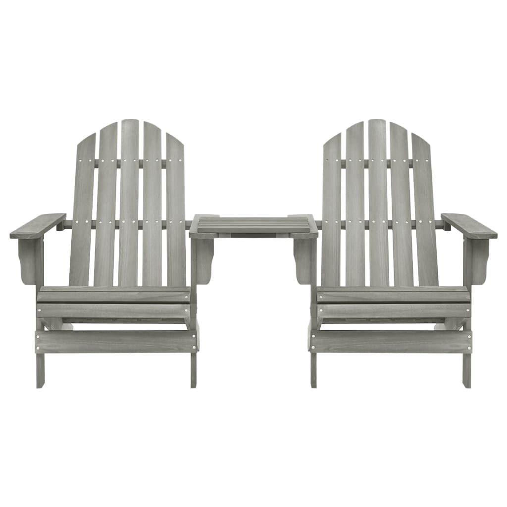 Solid Fir Wood Adirondack Chair in Grey - Perfect for Gardens