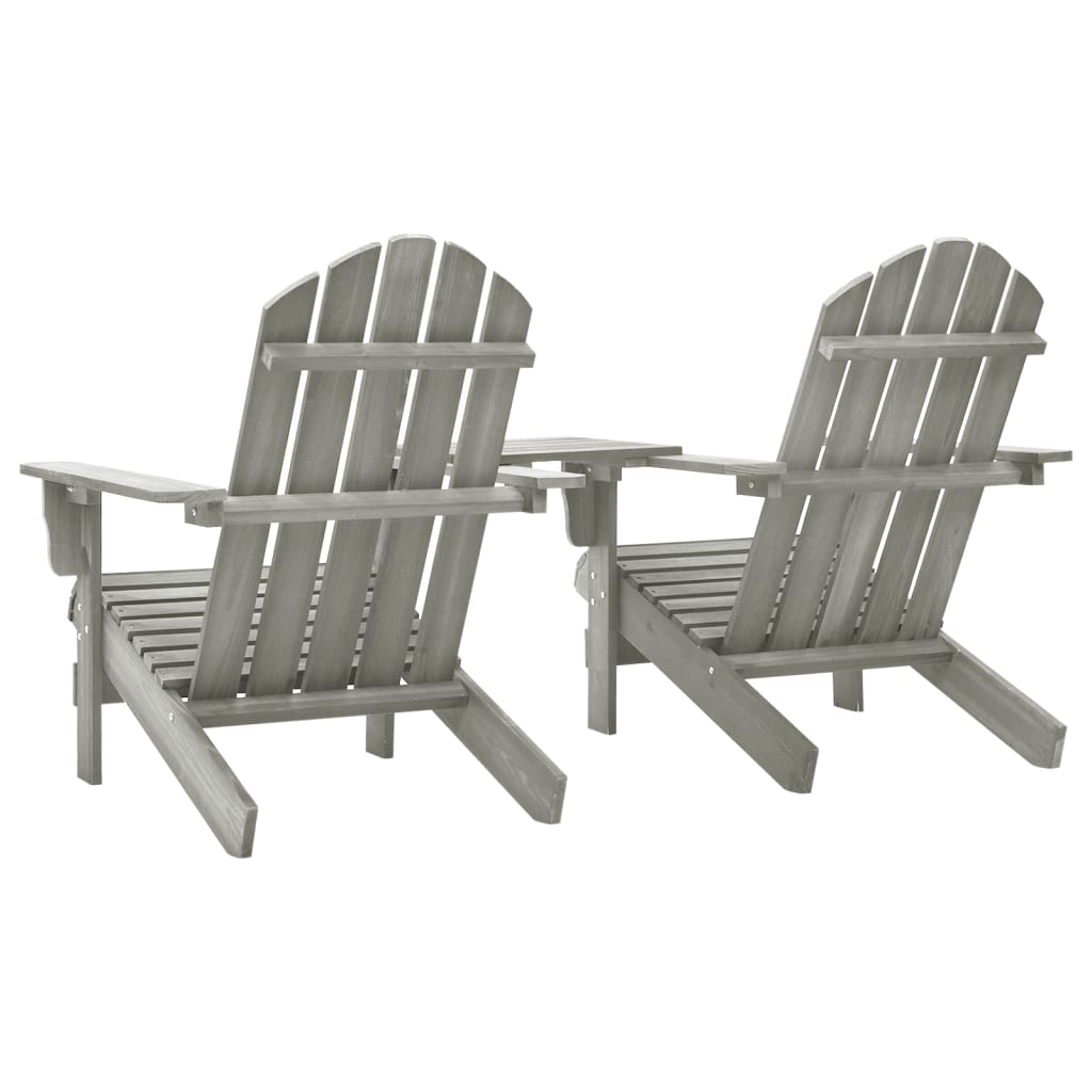 Solid Fir Wood Adirondack Chair in Grey - Perfect for Gardens