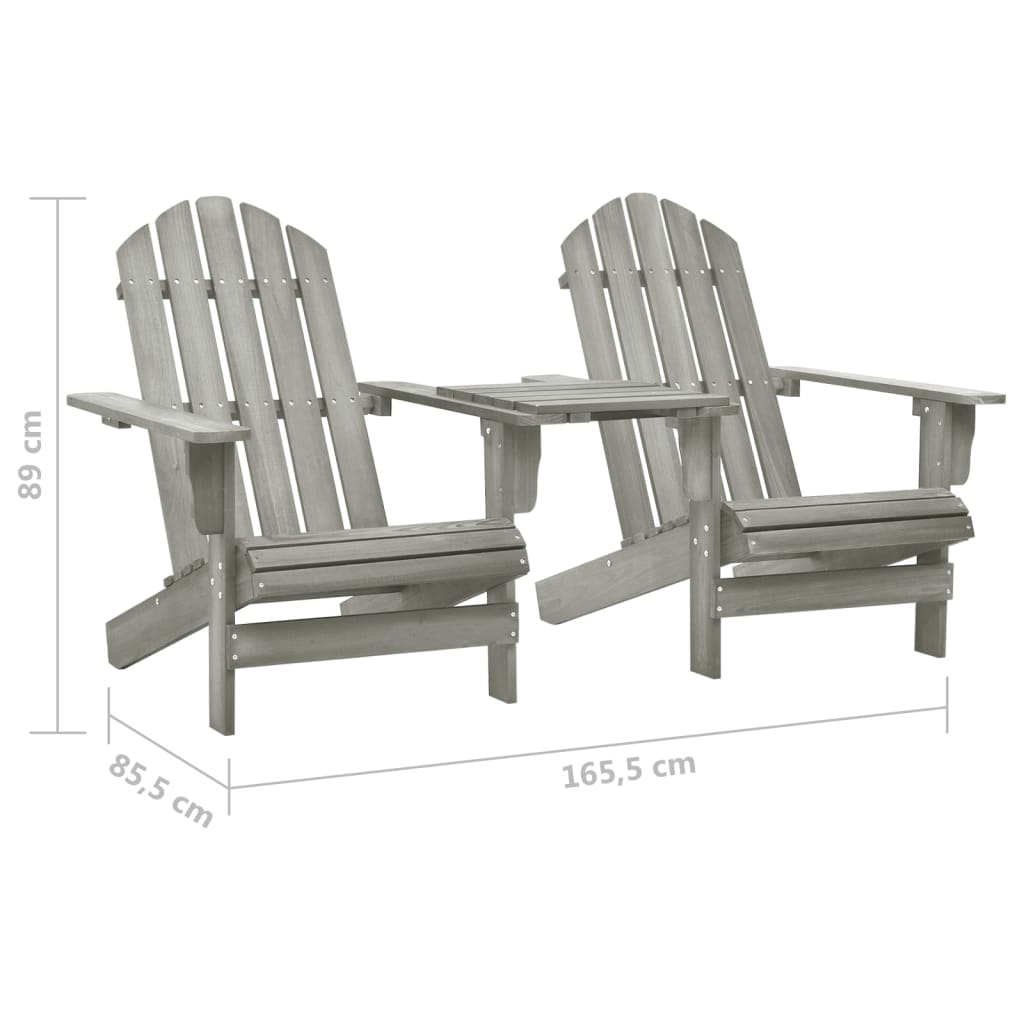 Solid Fir Wood Adirondack Chair in Grey - Perfect for Gardens