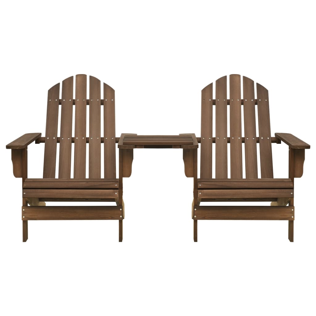 Solid Fir Wood Adirondack Chair - Brown | Garden Furniture