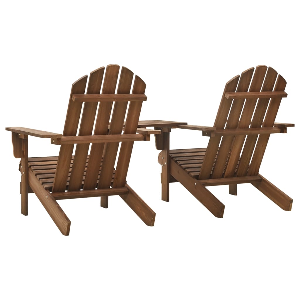 Solid Fir Wood Adirondack Chair - Brown | Garden Furniture