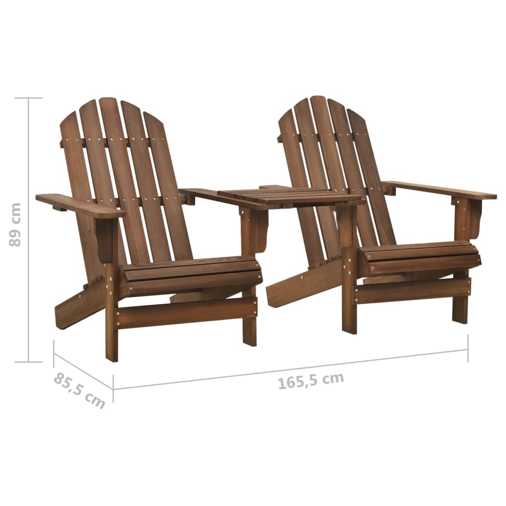 Solid Fir Wood Adirondack Chair - Brown | Garden Furniture