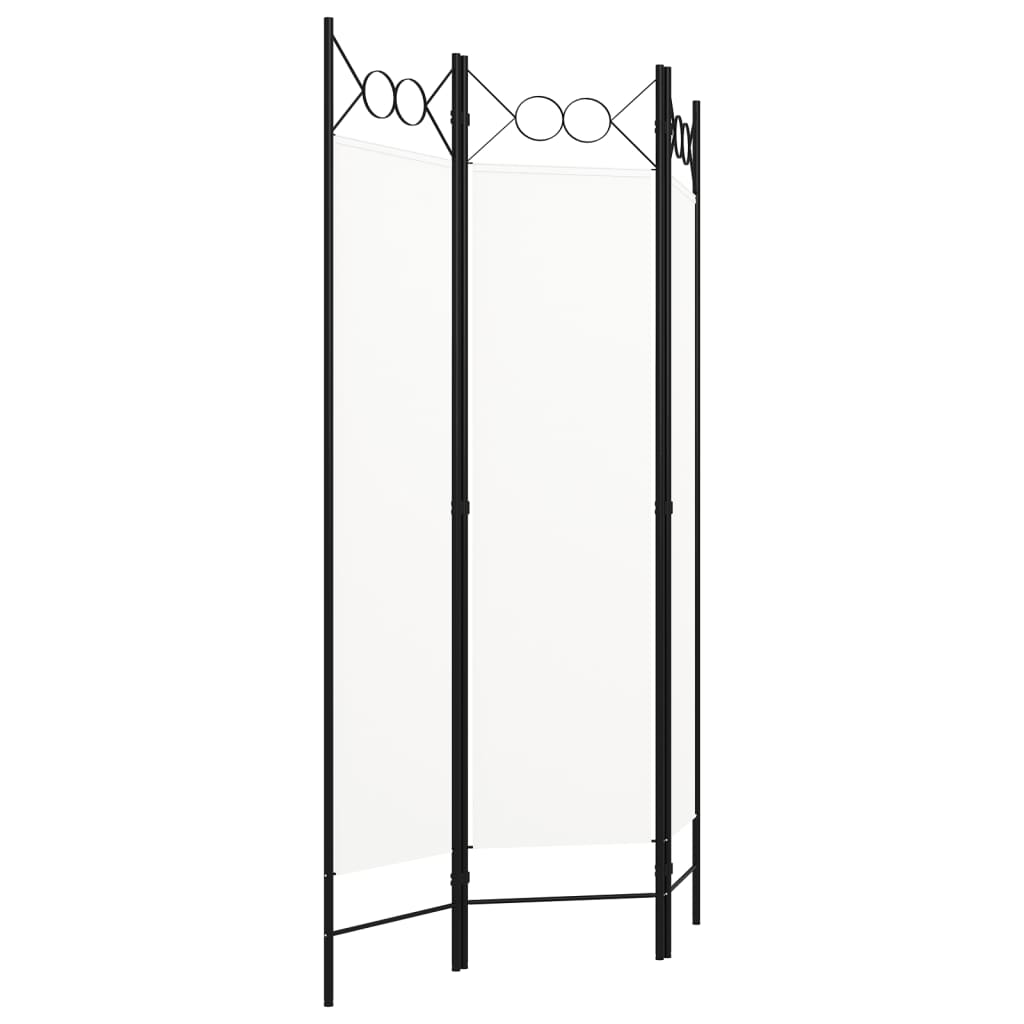 White 3-Panel Room Divider, Wood Frame, 120x180 cm Partition Screen