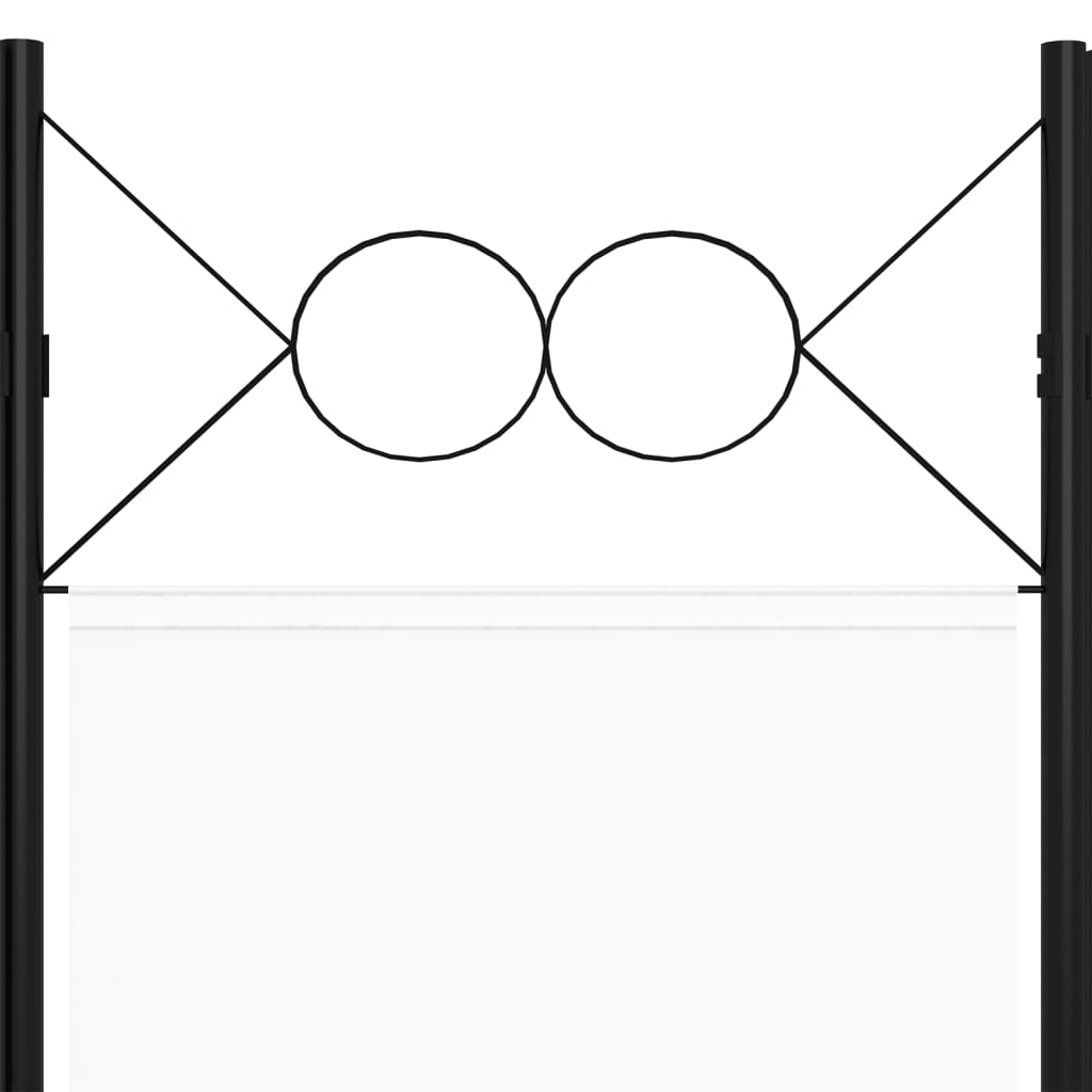 White 3-Panel Room Divider, Wood Frame, 120x180 cm Partition Screen