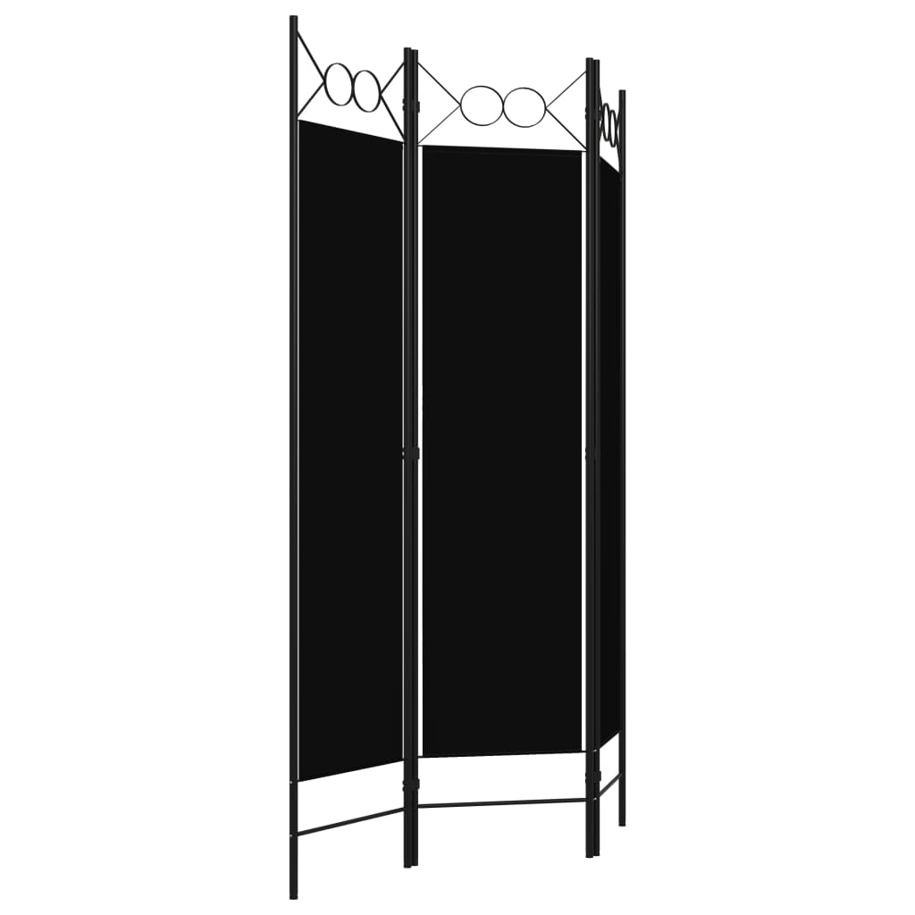 Black 3-Panel Room Divider, 120x180 cm – Stylish Privacy Screen