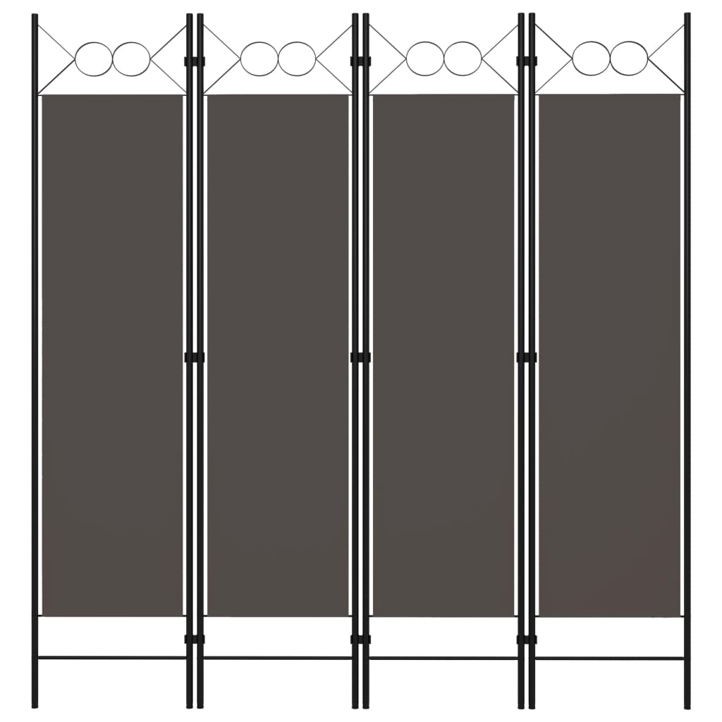 Anthracite 4-Panel Room Divider 160x180 cm - Stylish Privacy Screen