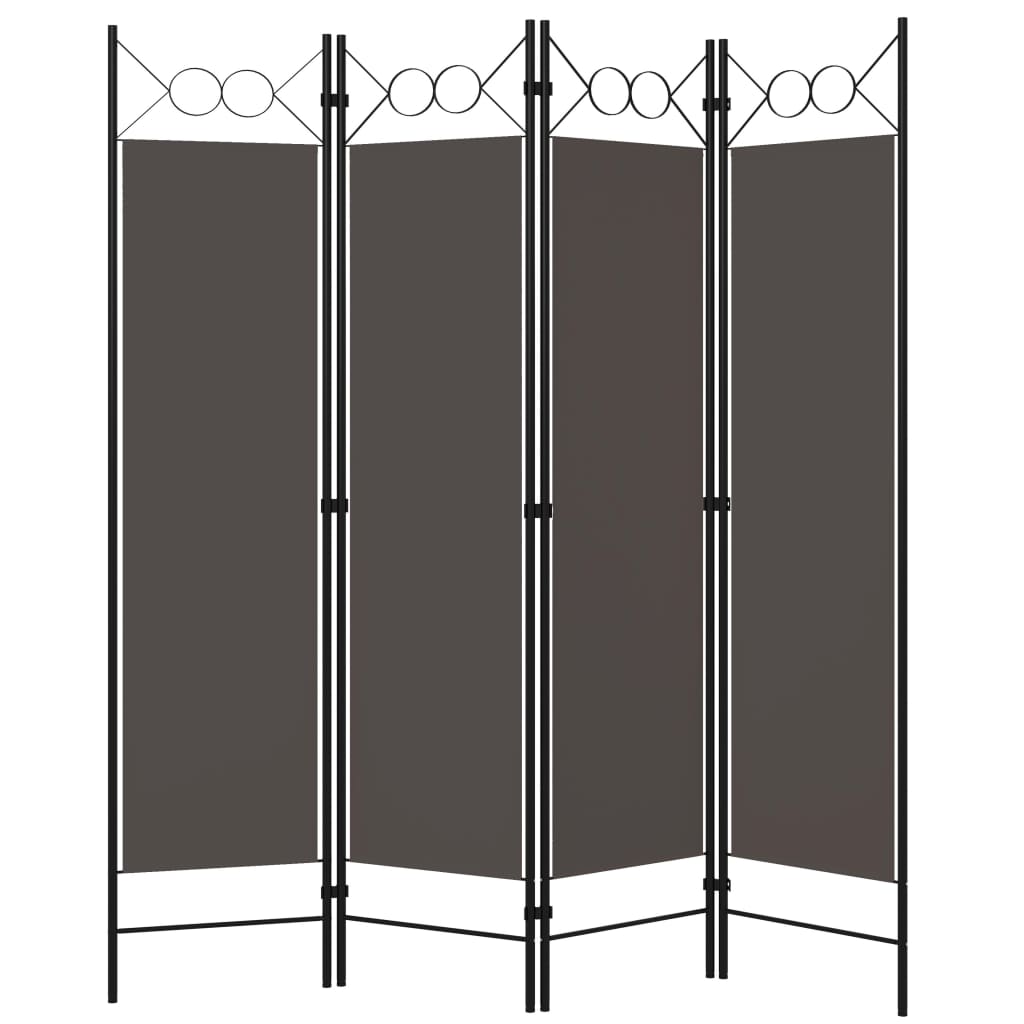 Anthracite 4-Panel Room Divider 160x180 cm - Stylish Privacy Screen