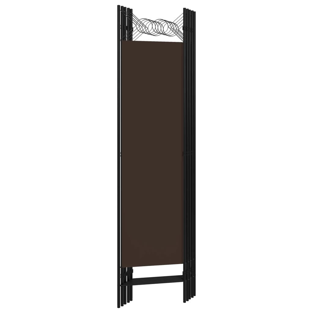 Elegant Brown 5-Panel Room Divider - 200x180 cm Privacy Screen
