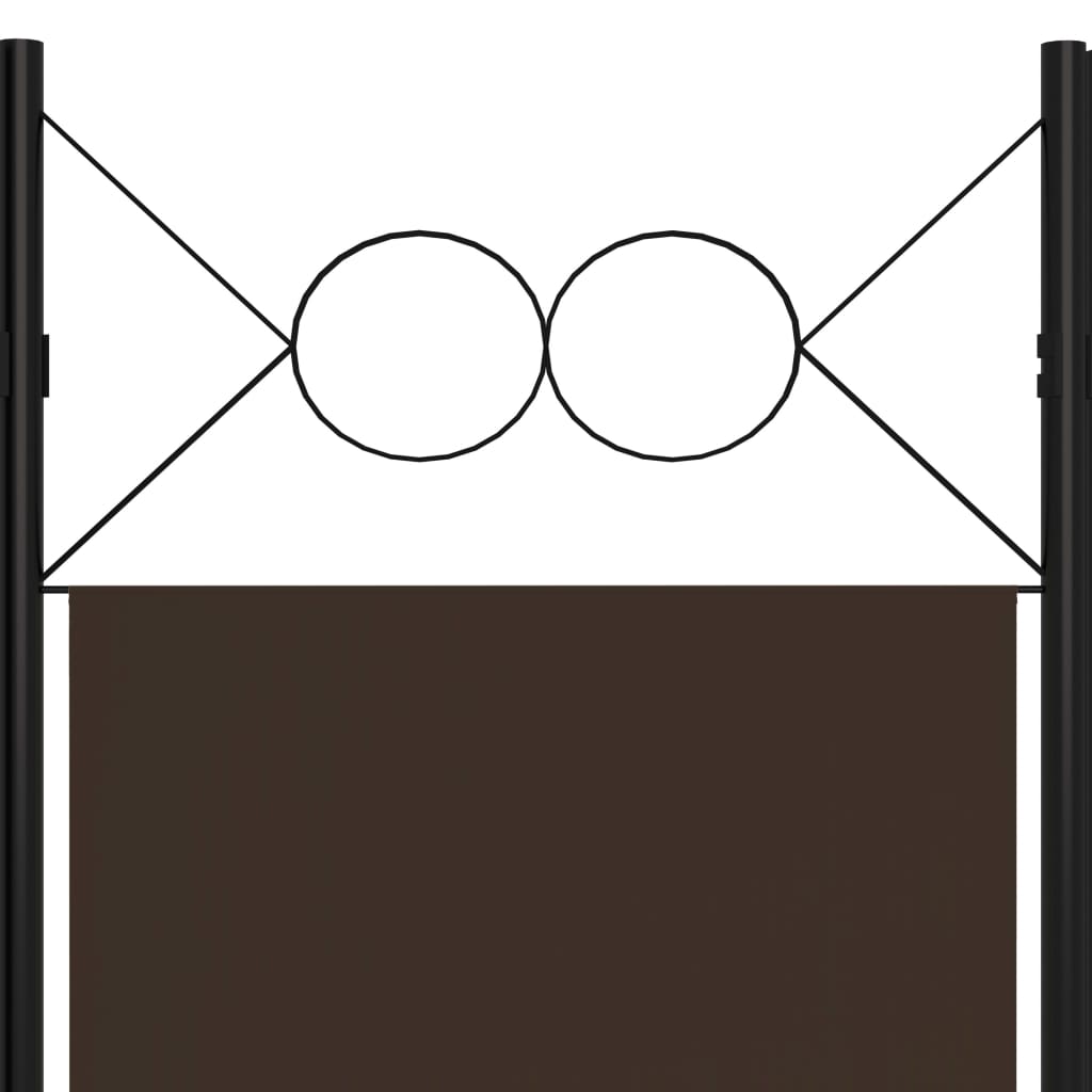 Elegant Brown 5-Panel Room Divider - 200x180 cm Privacy Screen