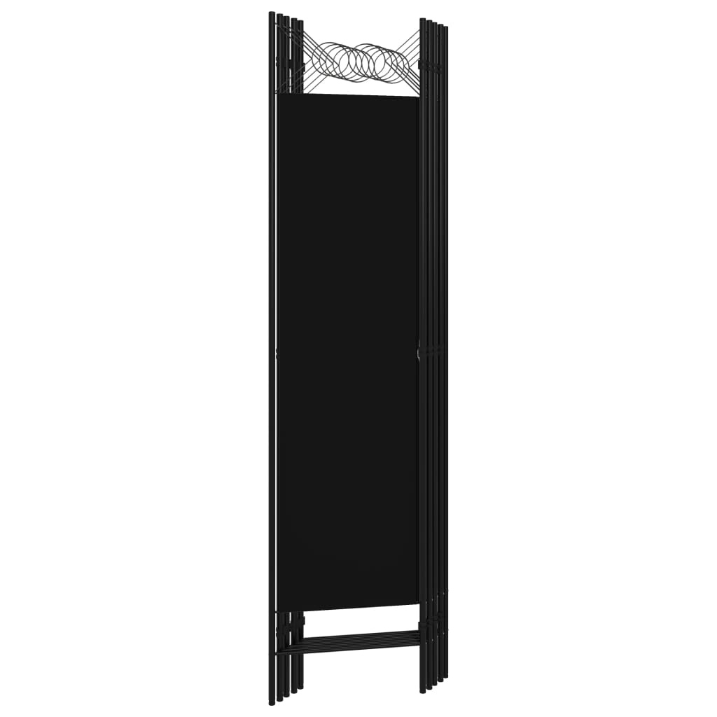 Elegant Black 5-Panel Room Divider, Fabric, 200x180 cm