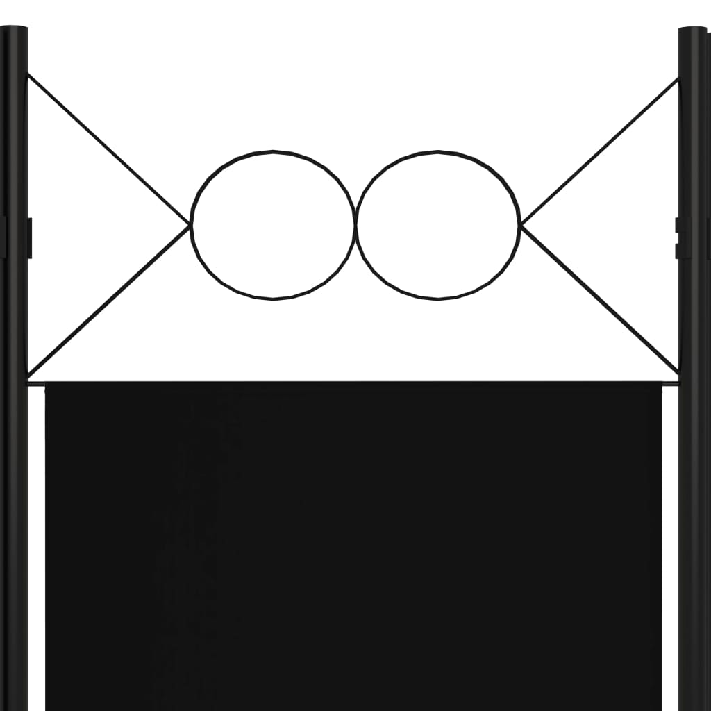 Elegant Black 5-Panel Room Divider, Fabric, 200x180 cm