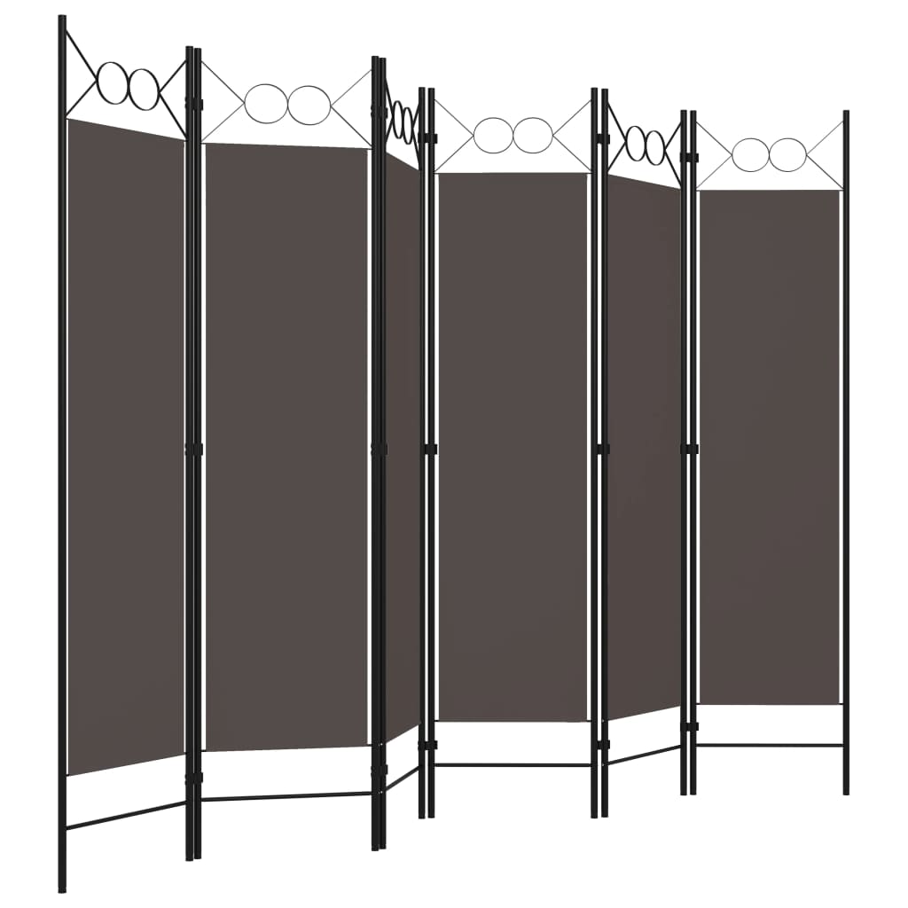 6-Panel Anthracite Room Divider, 240x180 cm, Stylish Privacy Screen