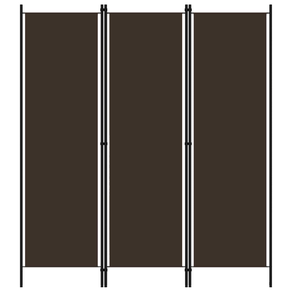 Elegant 3-Panel Brown Wooden Room Divider 150x180 cm