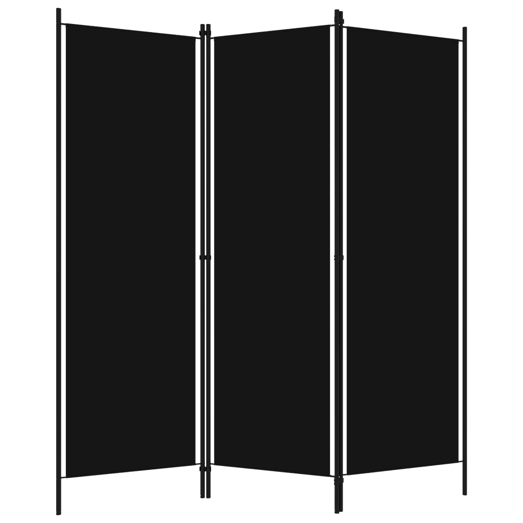 Elegant Black 3-Panel Room Divider, 150x180 cm - Versatile Style