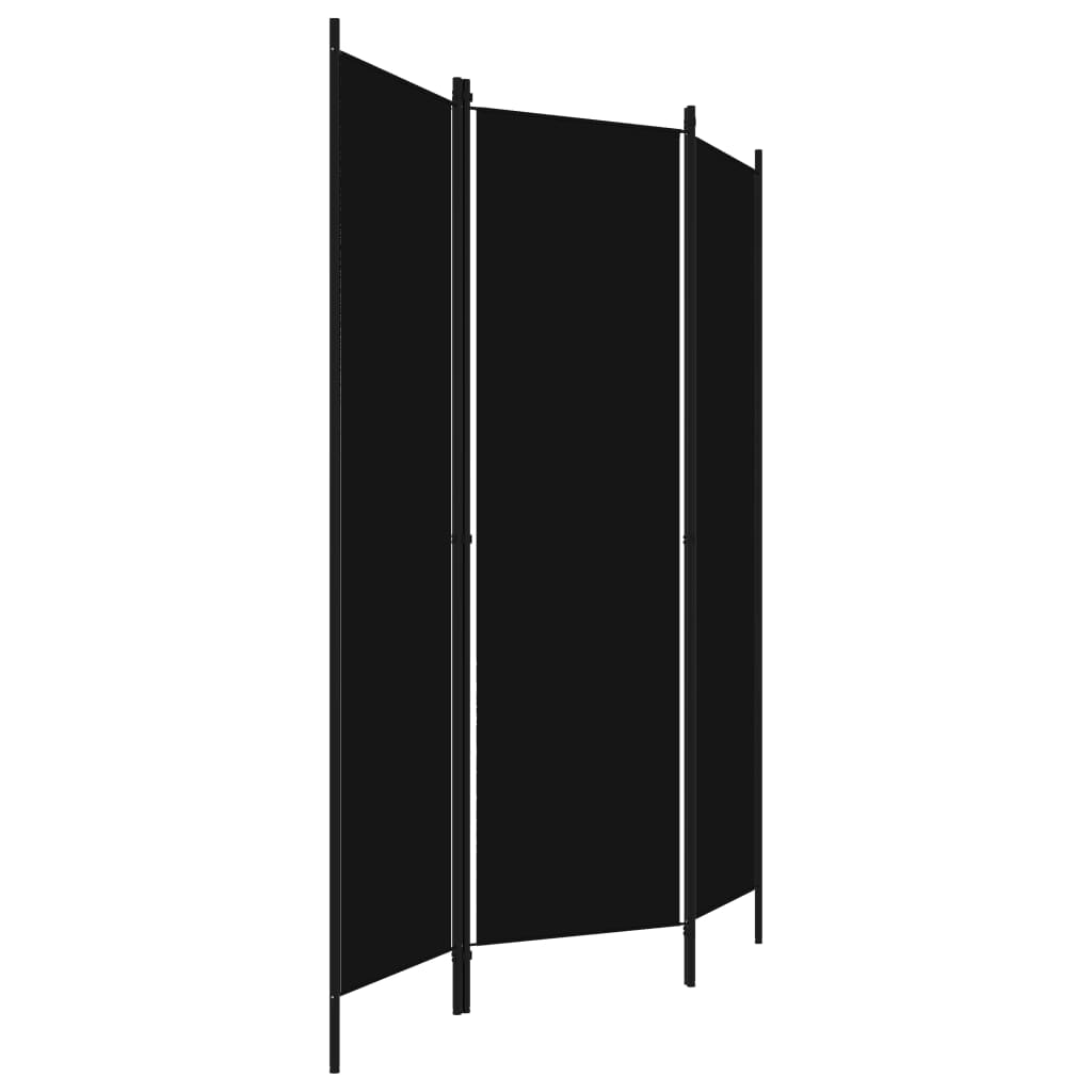 Elegant Black 3-Panel Room Divider, 150x180 cm - Versatile Style