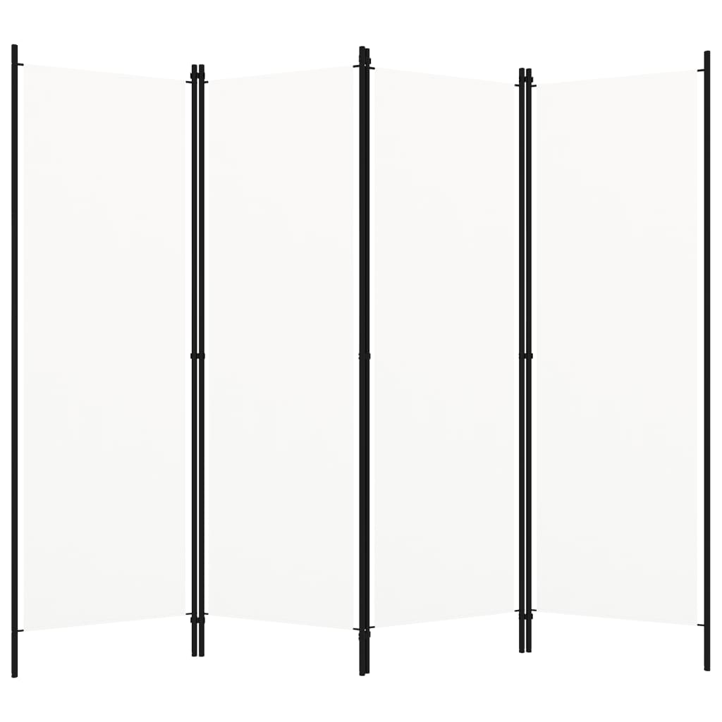 White 4-Panel Room Divider, 200x180 cm - Perfect Privacy Solution