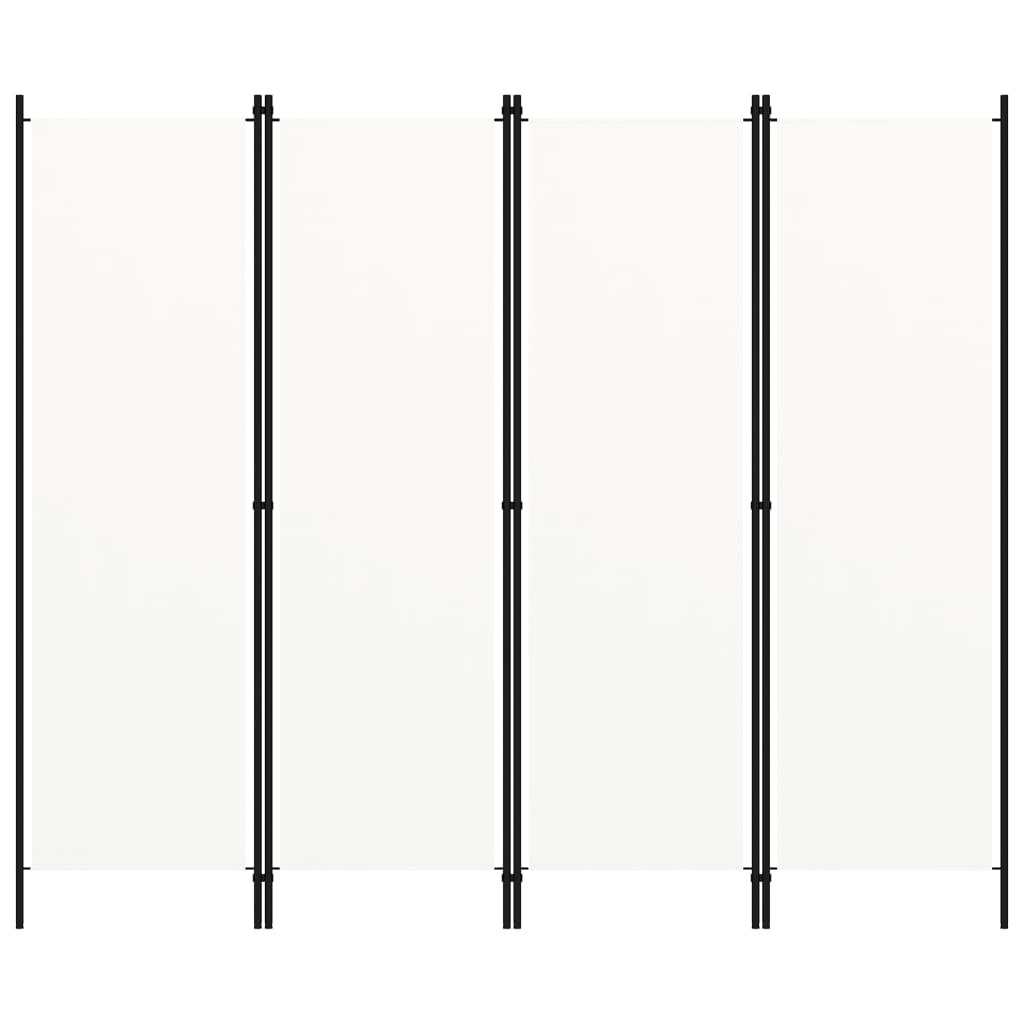 White 4-Panel Room Divider, 200x180 cm - Perfect Privacy Solution