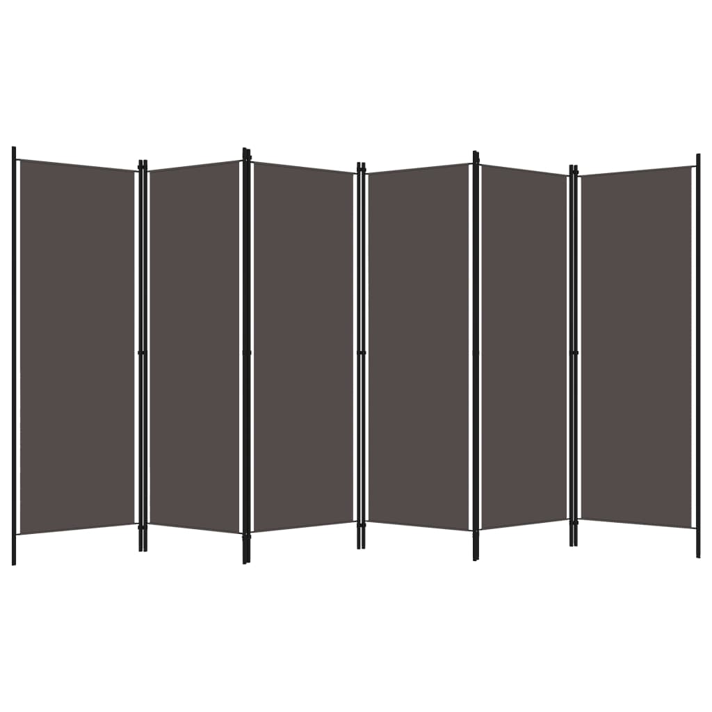 Anthracite 6-Panel Room Divider, 300x180 cm, Modern Privacy Screen