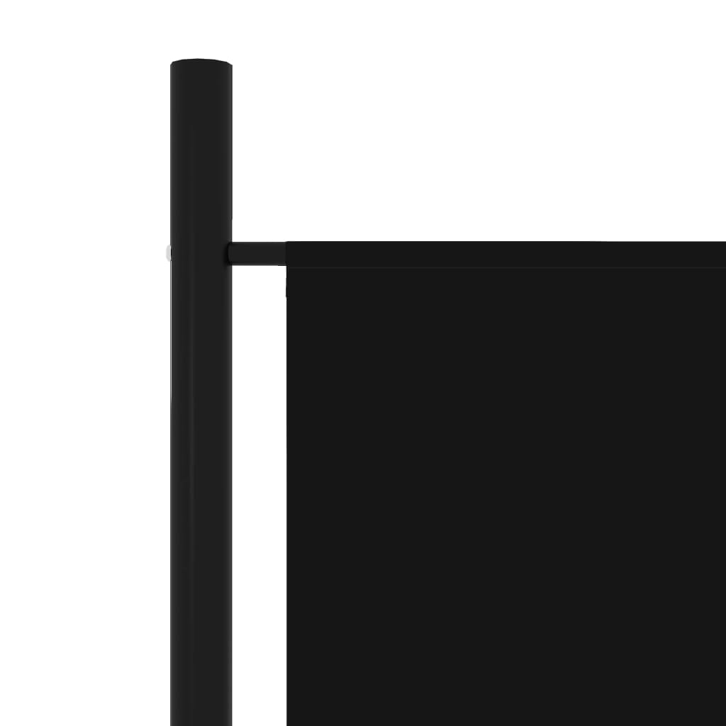 Elegant Black Fabric 6-Panel Room Divider - 300x180 cm