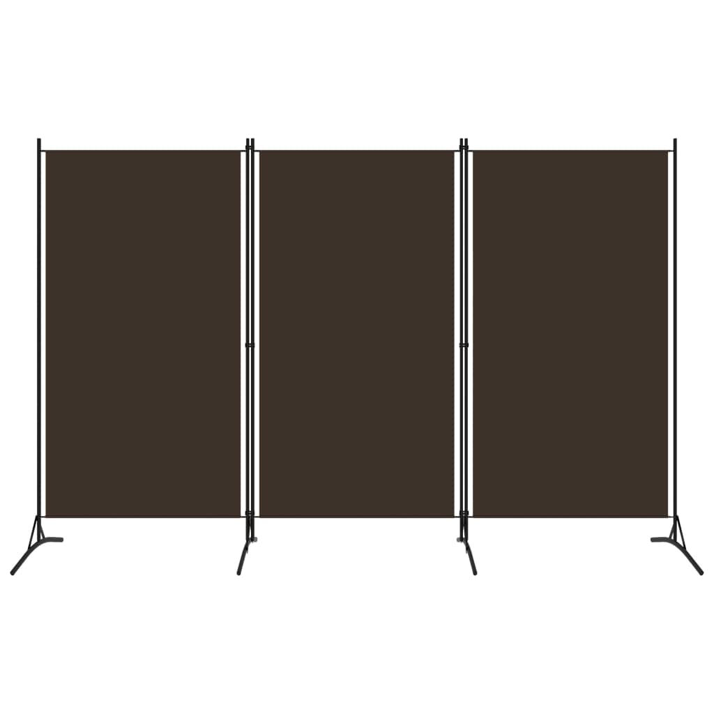 Elegant Brown 3-Panel Room Divider, 260x180 cm, Wood Finish