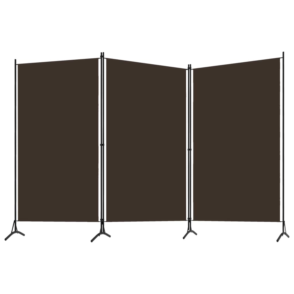 Elegant Brown 3-Panel Room Divider, 260x180 cm, Wood Finish