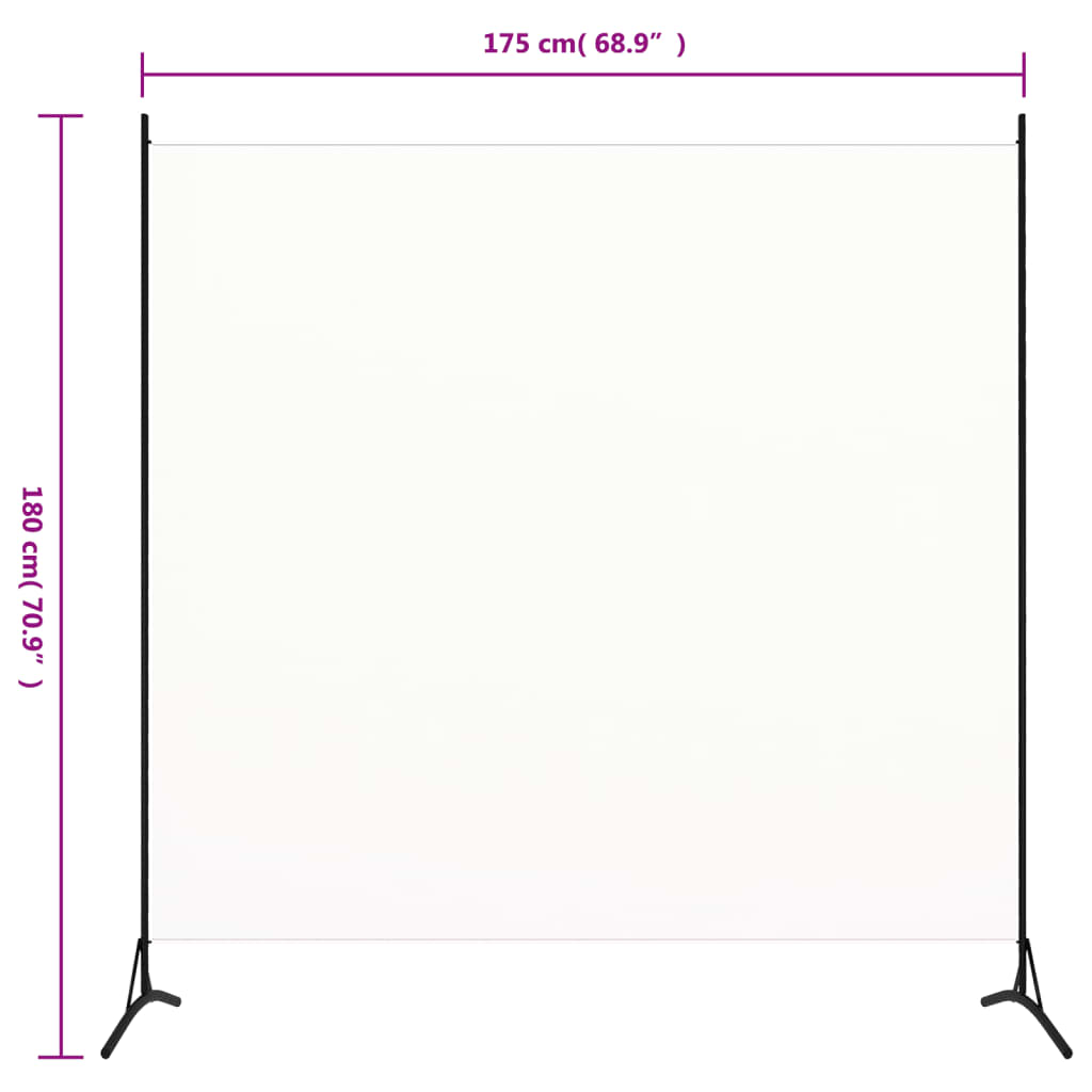 Elegant White 1-Panel Room Divider, 175x180cm - Stylish Privacy Solution