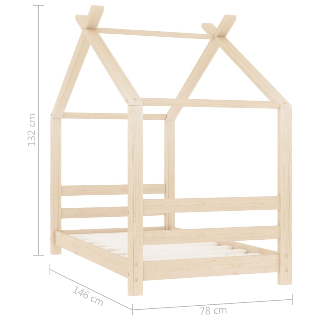 Solid Pine Kids Bed Frame 70x140 cm - Durable & Stylish