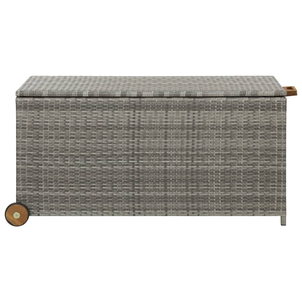 Light Grey Poly Rattan Garden Storage Box 120x65x61 cm