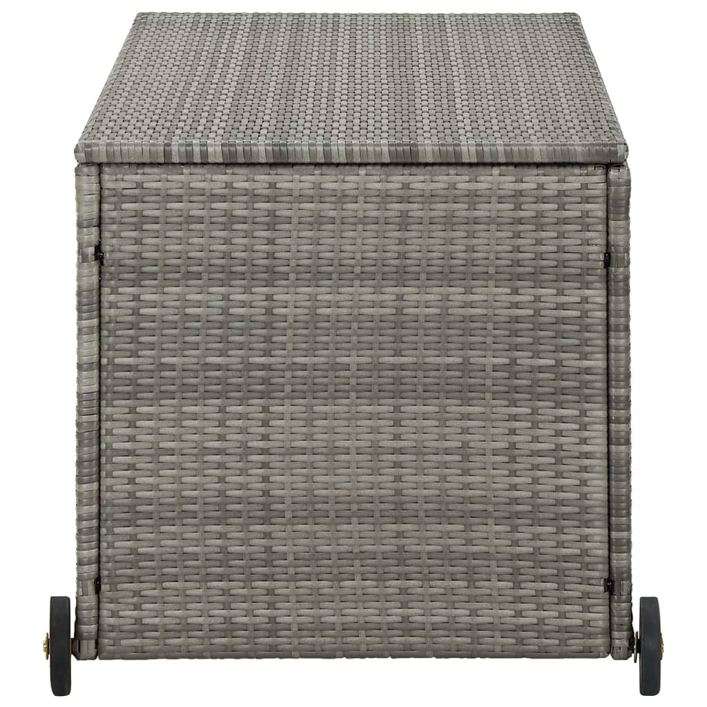 Light Grey Poly Rattan Garden Storage Box 120x65x61 cm