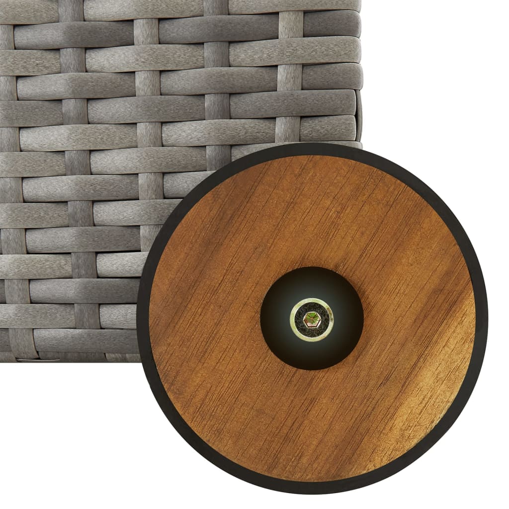 Light Grey Poly Rattan Garden Storage Box 120x65x61 cm