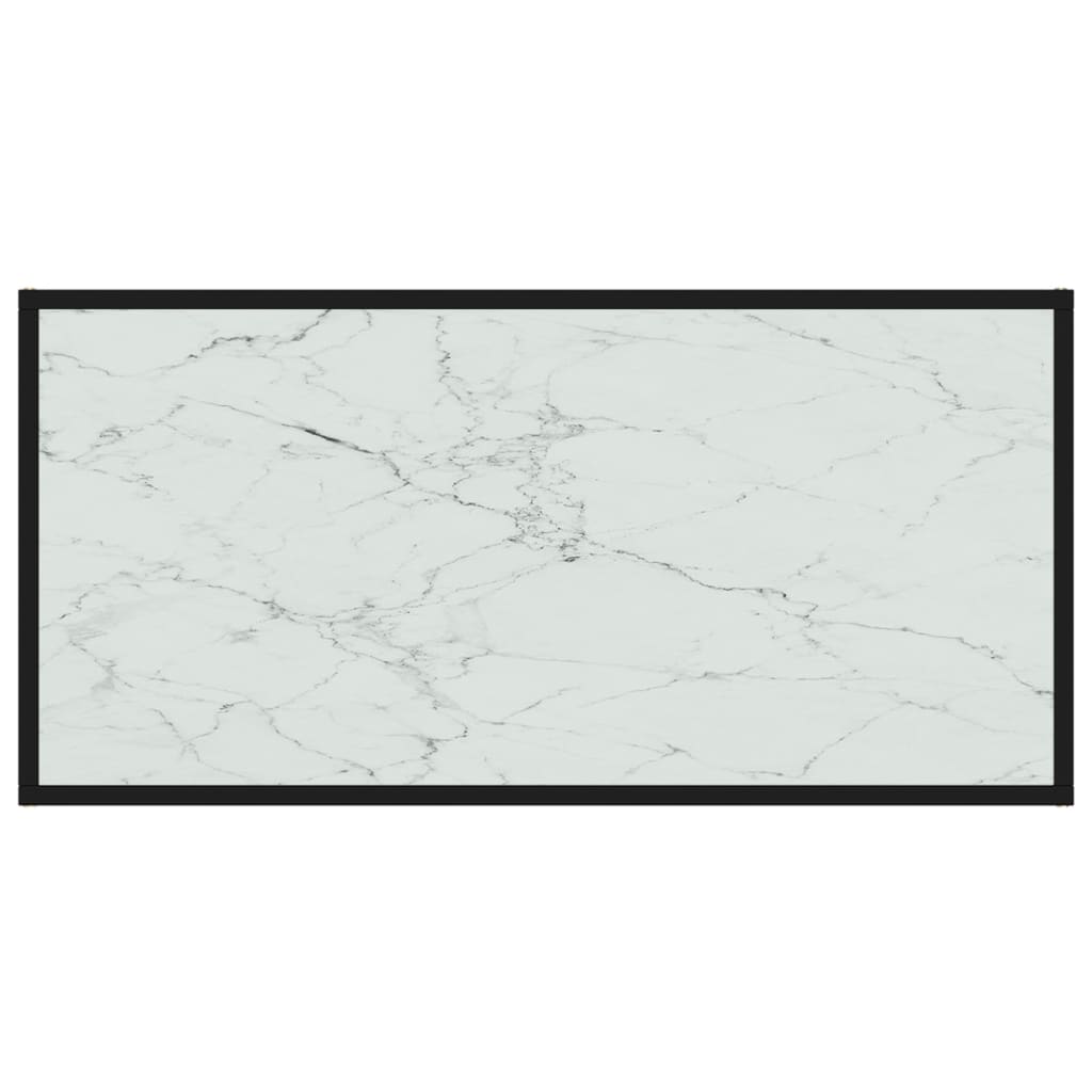 Coffee Table White 100x50x35 cm Tempered Glass